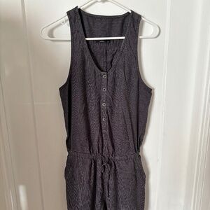 Prana Nani jumper jumpsuit grey pinstripe in women’s XS